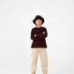 Boys Solid Brown Sweater