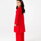 Red Chikankari Suit Set - 3pc
