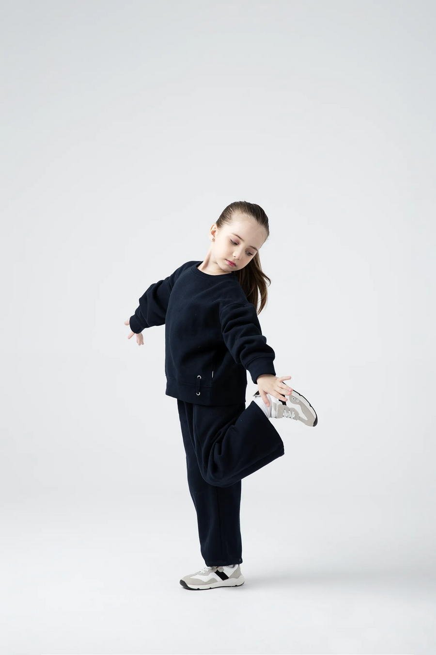 Girls Solid Blue Fleece Co-ord Set