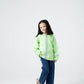 Green Embroidered Gathered Top