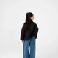 Girls Coal Black Quilted Jacket