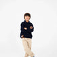 Boys Navy Fleece Collared Sweatshirt