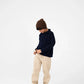 Boys Navy Fleece Collared Sweatshirt