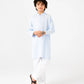 Boys Sky Blue Jacquard Cotton Kurta