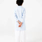 Boys Sky Blue Jacquard Cotton Kurta