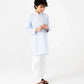Boys Sky Blue Jacquard Cotton Kurta