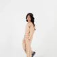 Girls Beige Embroidered Fleece Set