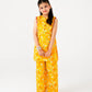Girls Yellow Printed Cotton Kurta Set