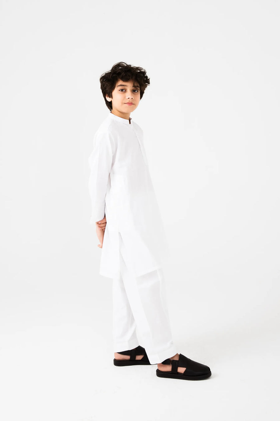 Boys Classic White Cotton Kurta