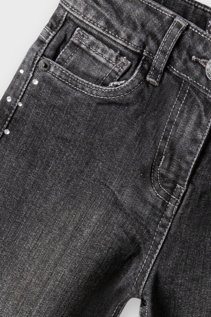 Girls Black Denim Boot-Cut Jeans