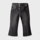 Girls Black Denim Boot-Cut Jeans