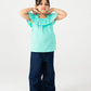 Solid Sea Green Ruffle Top