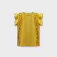 Mustard Ruffle Sleeve Cotton Top