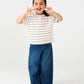 Girls Lycra Striped Henley Tee
