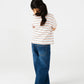 Girls Lycra Striped Henley Tee