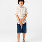 Boys Off-white Cotton Plaid Shirt
