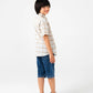 Boys Off-white Cotton Plaid Shirt