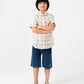 Boys Off-white Cotton Plaid Shirt