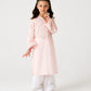 Girls Pink Cotton Kurta Set