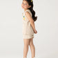 Girls Beige Graphic Co-ord Set