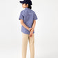 Boys Blue Checkered Cotton Shirt