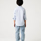 Boys White Sky Grid Shirt