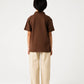 Boys Brown Popcorn Button Tee