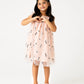 Peach Floral Net Dress