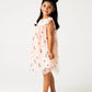 Peach Floral Net Dress