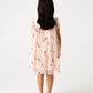 Peach Floral Net Dress