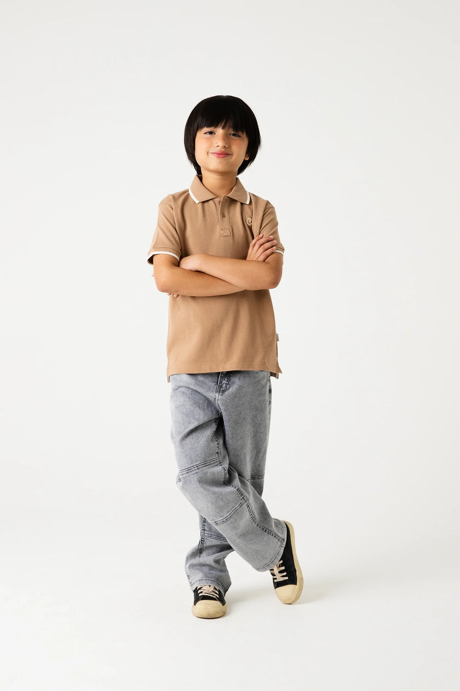 Boys Classic Dark Beige Polo Shirt