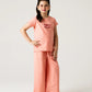 Girls Peach Happy Vibes Co-ord Set