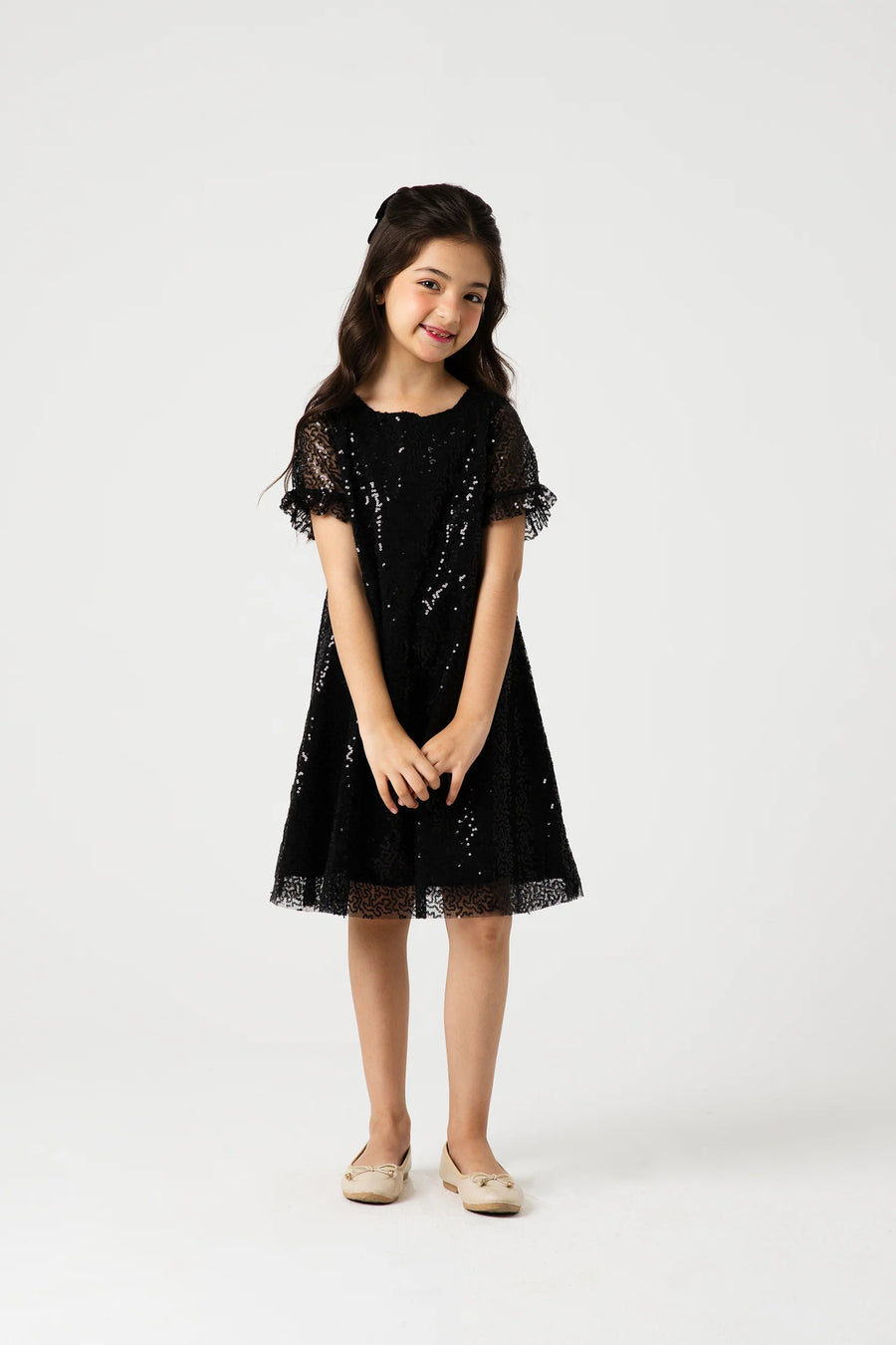 Black Sequin A-Line Dress