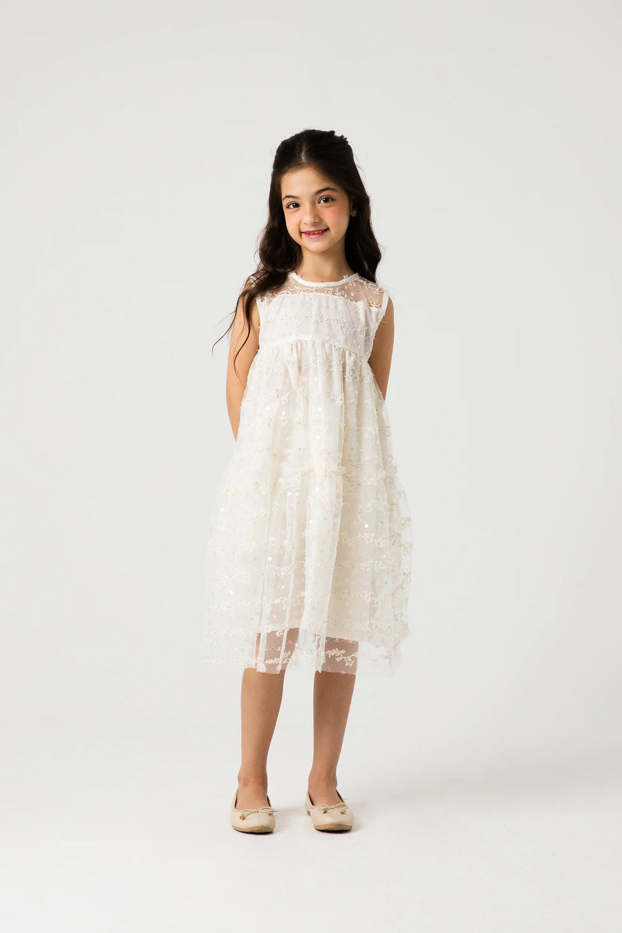 White & Gold Party Dress