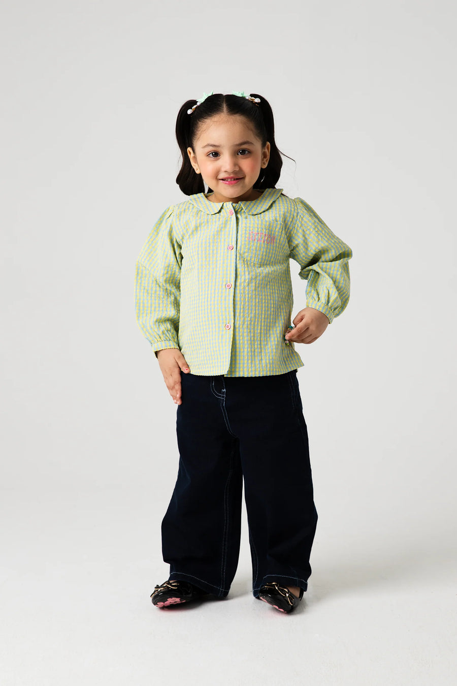 Yellow Sky Gingham Cotton Top