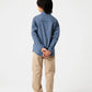 Boys Navy Check Cotton Casual Shirt