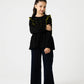 Midnight Black Smocked Dobby Top