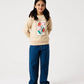 Girls Floral Frame Fleece Sweatshirt