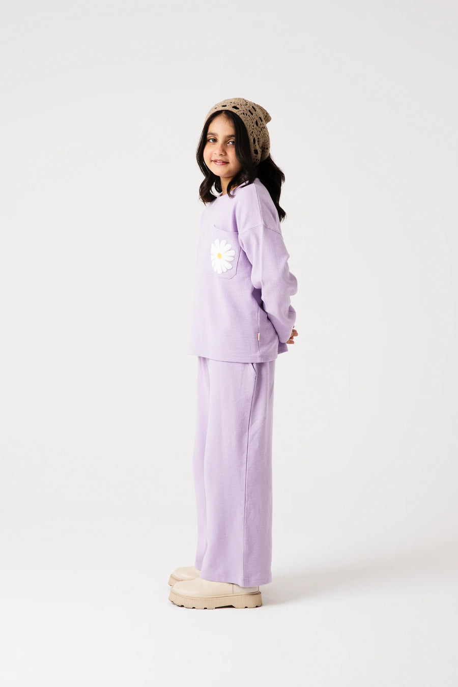 Girls Lilac Daisy Ottoman Co-ord Set