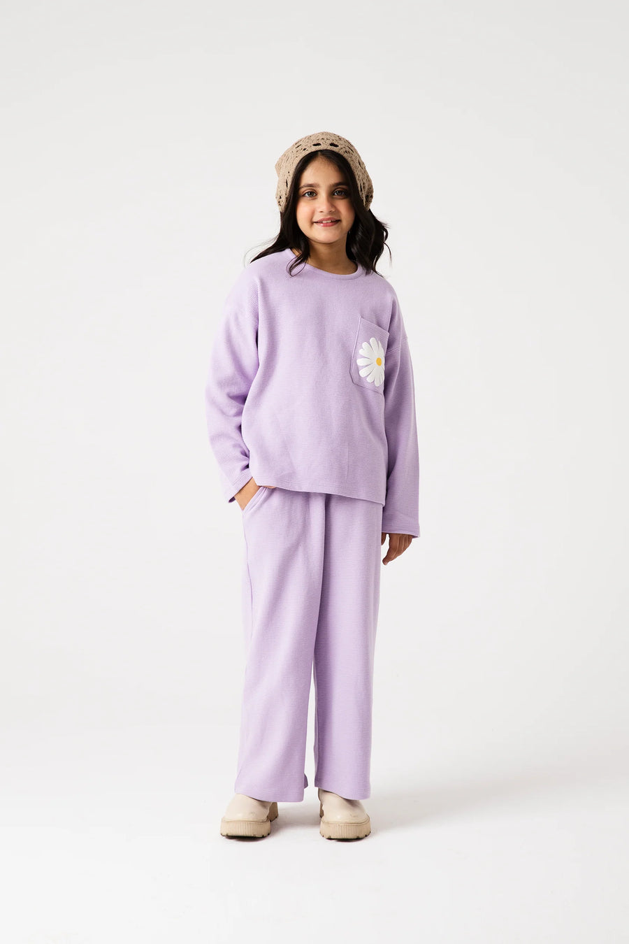 Girls Lilac Daisy Ottoman Co-ord Set