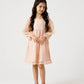 Peach Petal Yoke Net Dress