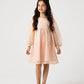 Peach Petal Yoke Net Dress