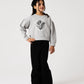 Girls Wild Bloom Gray Fleece Sweatshirt