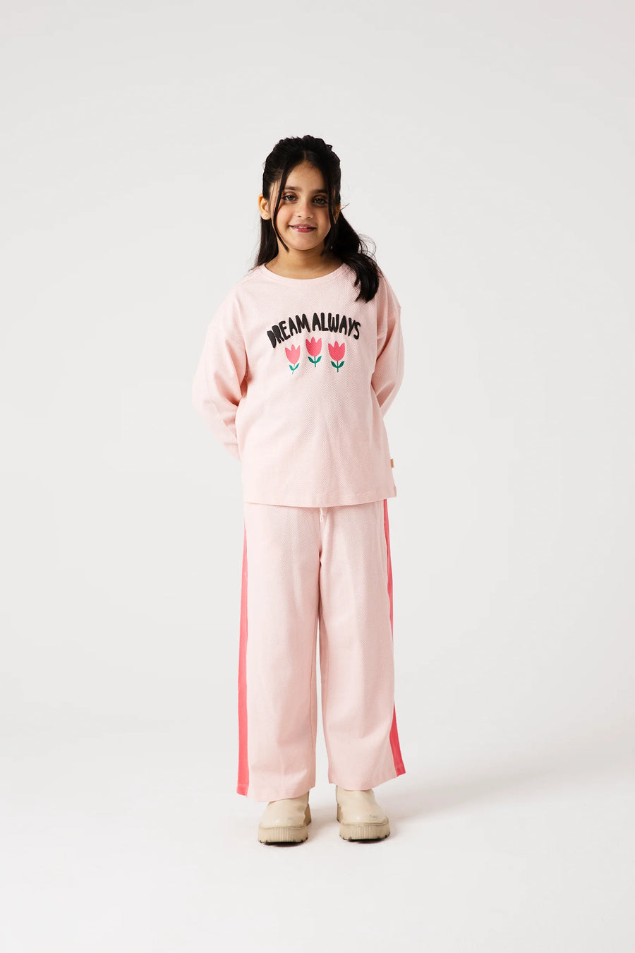 Girls Powder Pink Dreamy Co-ord Set