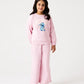 Girls Pink Stitch Fleece Co-ord Set