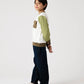 Boys Olive Contrast Fleece Sweatshirt
