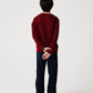 Boys Burgundy Leisure Fleece Sweatshirt