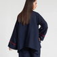 TEXTURED COLLARED A-LINE SHIRT WITH TROUSER