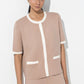 Contrast Piping Sweater Set