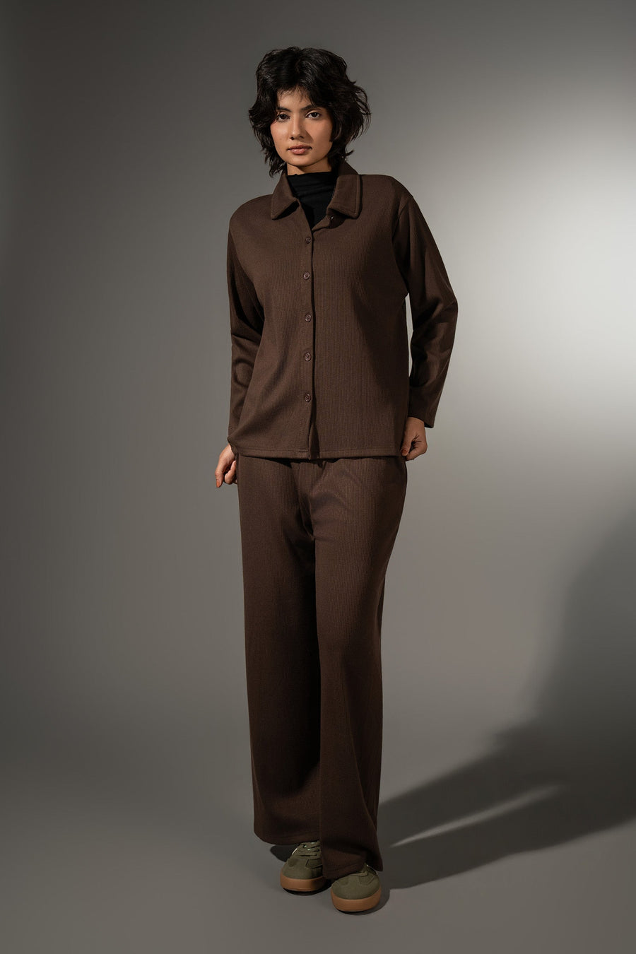 Textured Button-Down Set